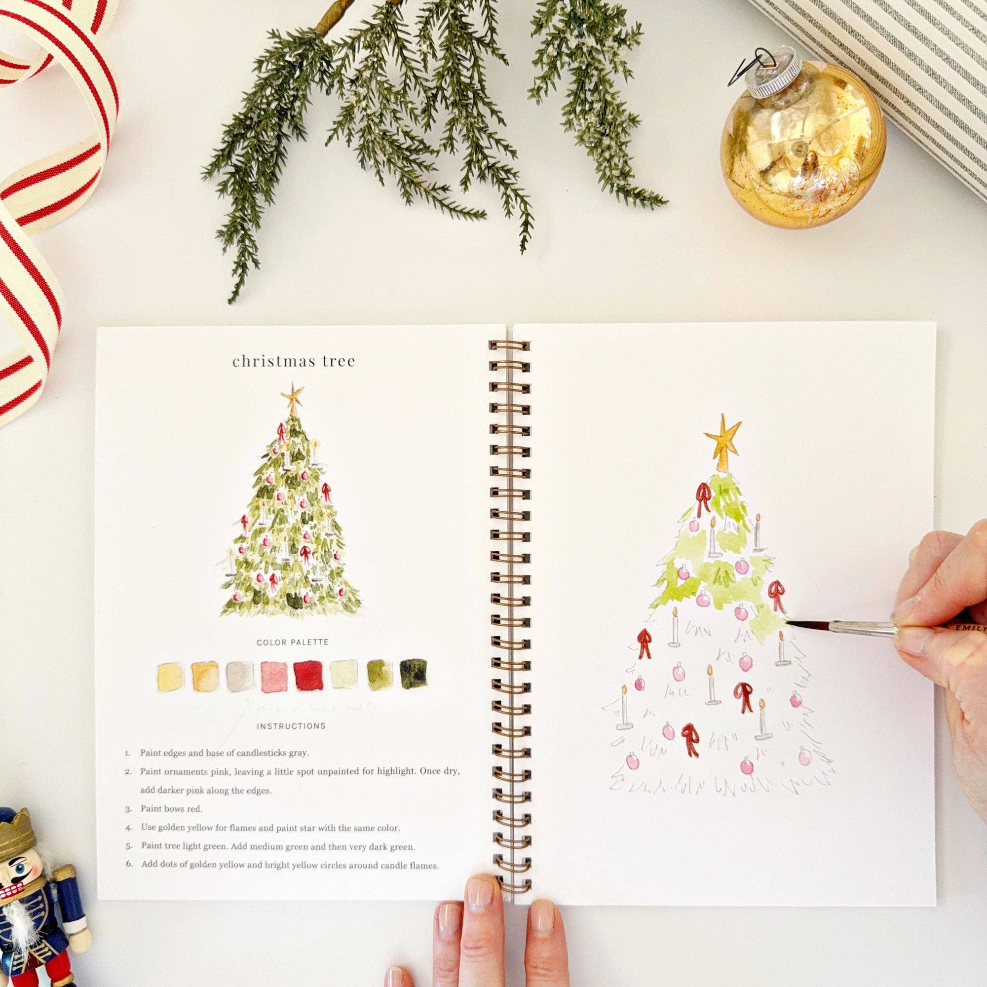 Emily Lex Nutcracker watercolor workbook