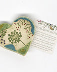Pottery Dish Bowl - Heart Large Pressed Flowers