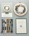 Hand Embroidery Kit - Camelot in Pewter & Mustard