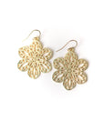 Brushed Gold Medium Flower Earrings
