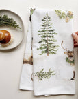 Evergreen christmas tea towel