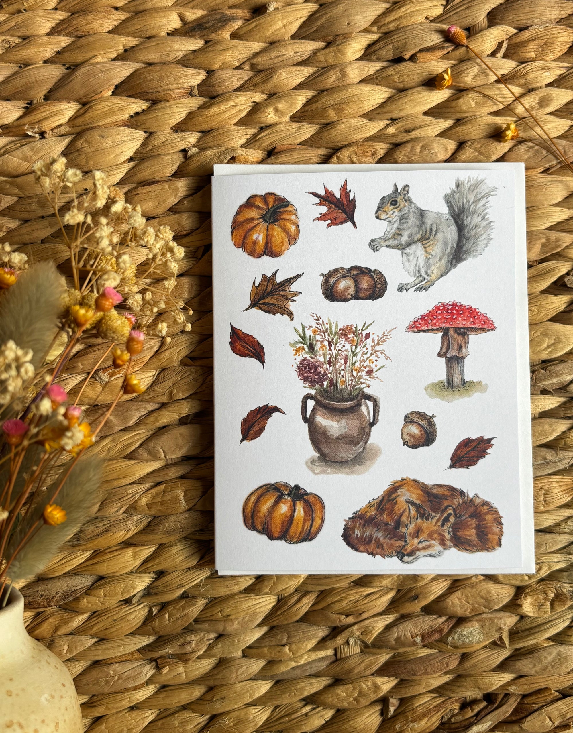 Handpainted Notecard-autumn