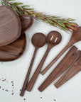 12’’ Walnut Wooden Oval Spoon - Kitchen Cooking Utensil
