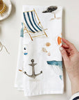 Seaside tea towel