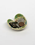 Pottery Dish Bowl - Heart Small Pressed Flowers