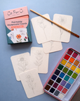 Paintable Watercolor Card Deck - Summer Flowers