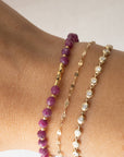 Ruby Healing Gemstone Stacking Bracelet