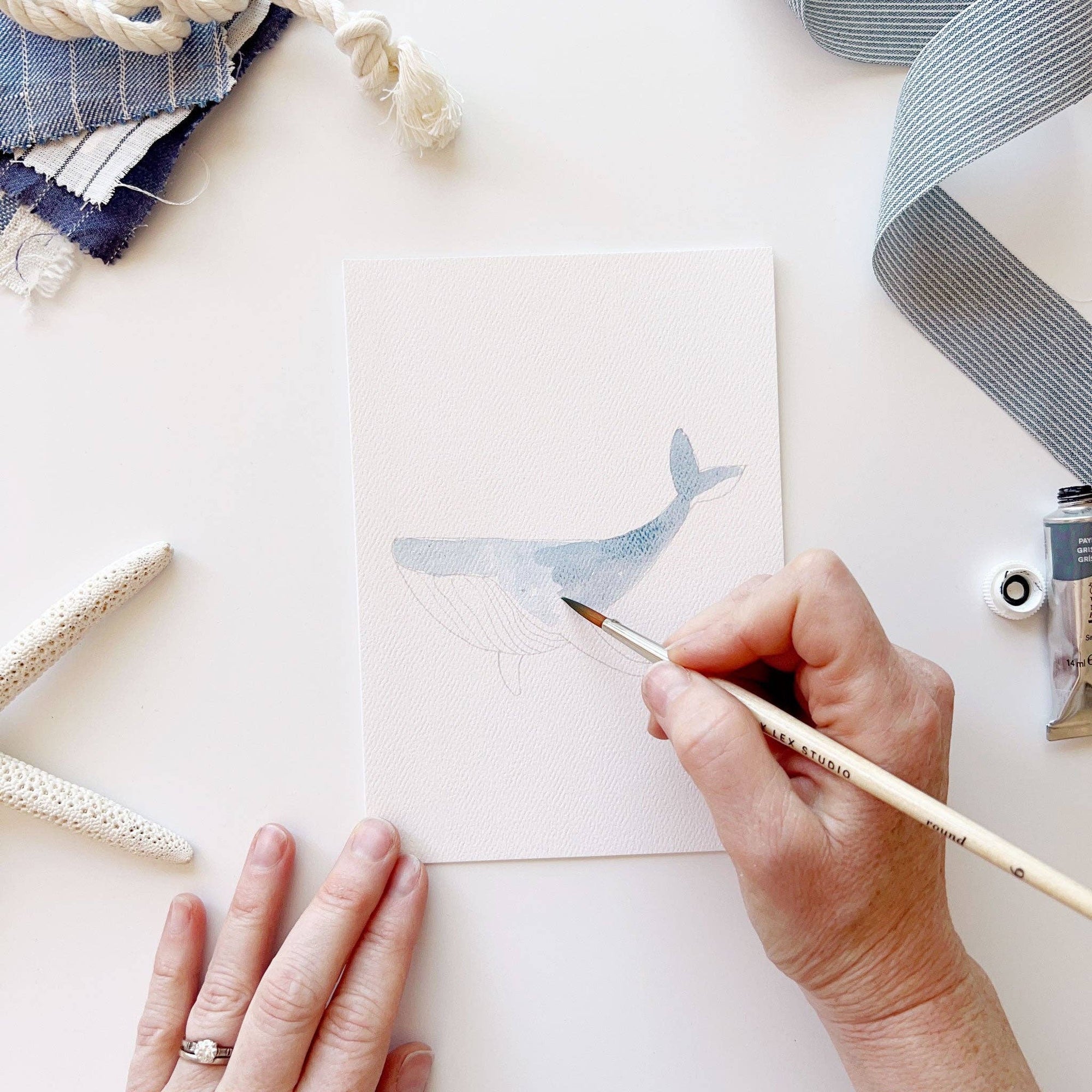 Seaside paintable notecard