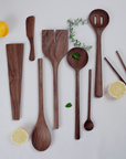 12’’ Walnut Wooden Oval Spoon - Kitchen Cooking Utensil