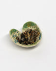 Pottery Dish Bowl - Heart Small Pressed Flowers