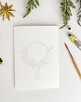 Wreaths paintable watercolor notecard set