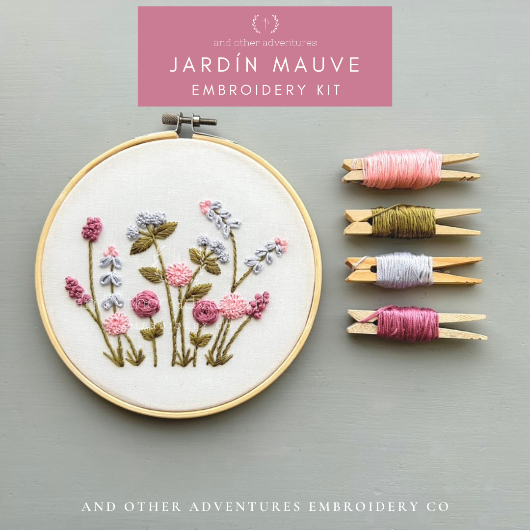 Hand Embroidery Kit  - Jardín in Mauve