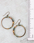 Crisp Autumn Czech Glass, Crystal Hoop Earrings