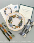 Hand Embroidery Kit - Camelot in Pewter & Mustard