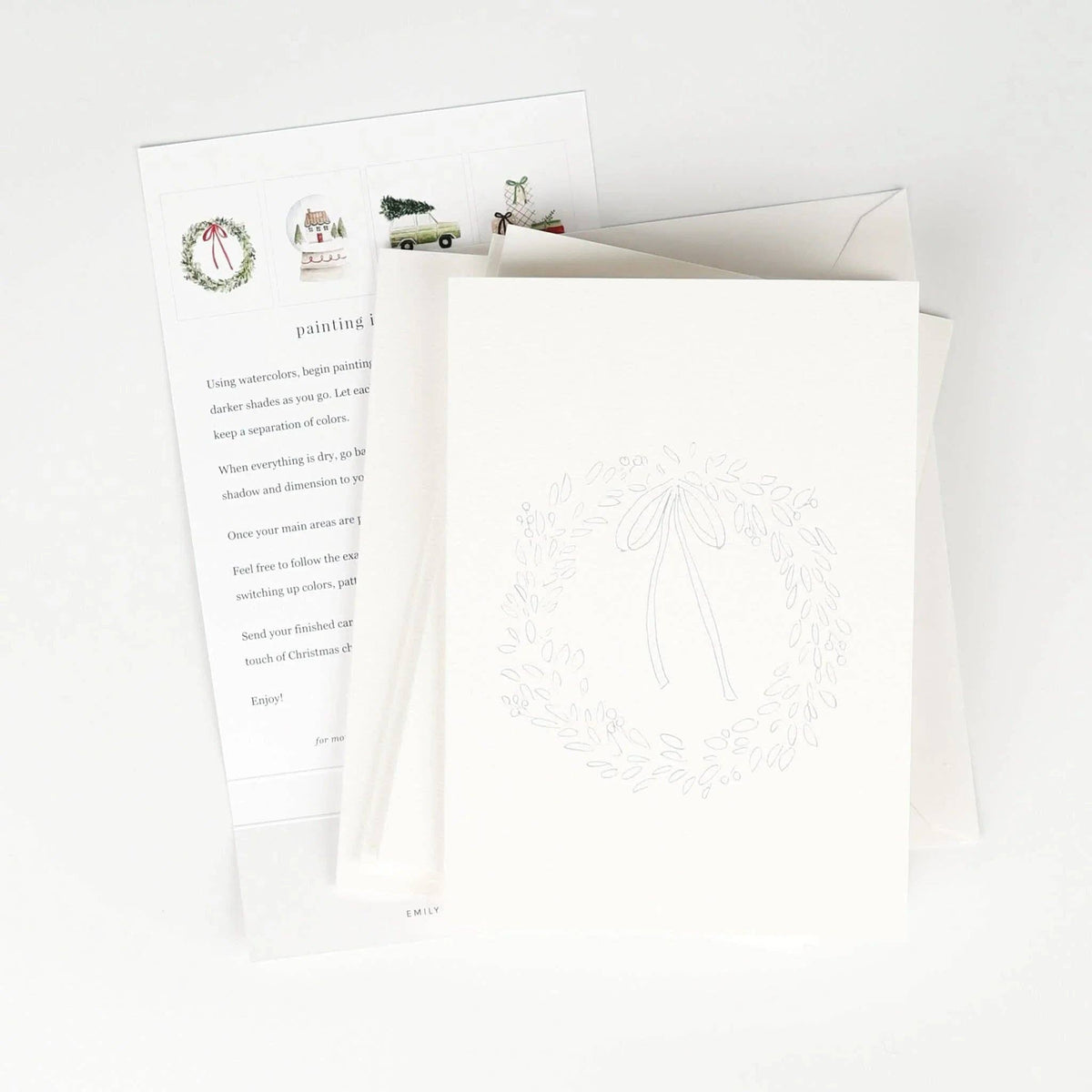 Christmas cheer paintable watercolor notecard set