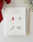 Festive friends paintable notecard