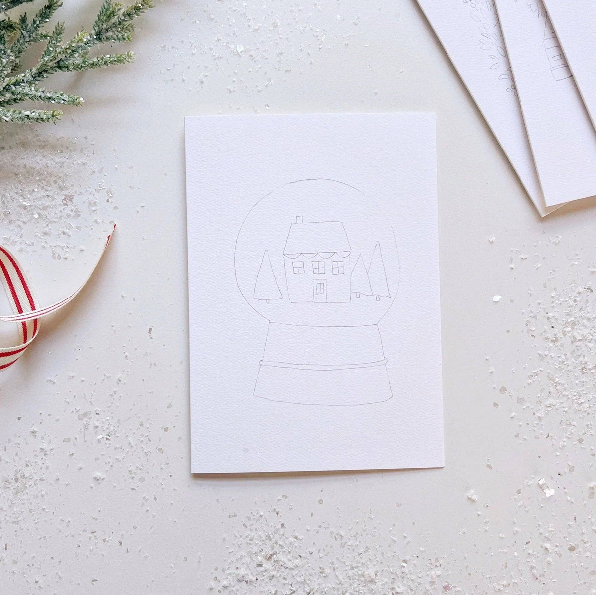 Christmas cheer paintable watercolor notecard set