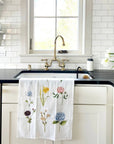 Garden flowers cotton flour sack tea towel